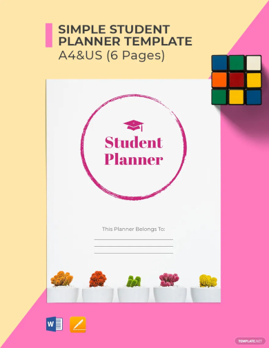 simple student planner template
