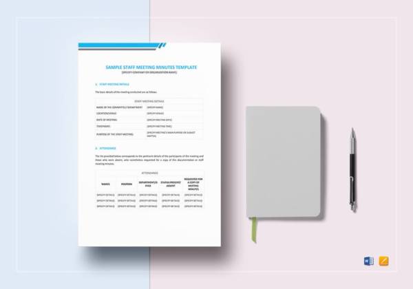 staff minutes of meeting template