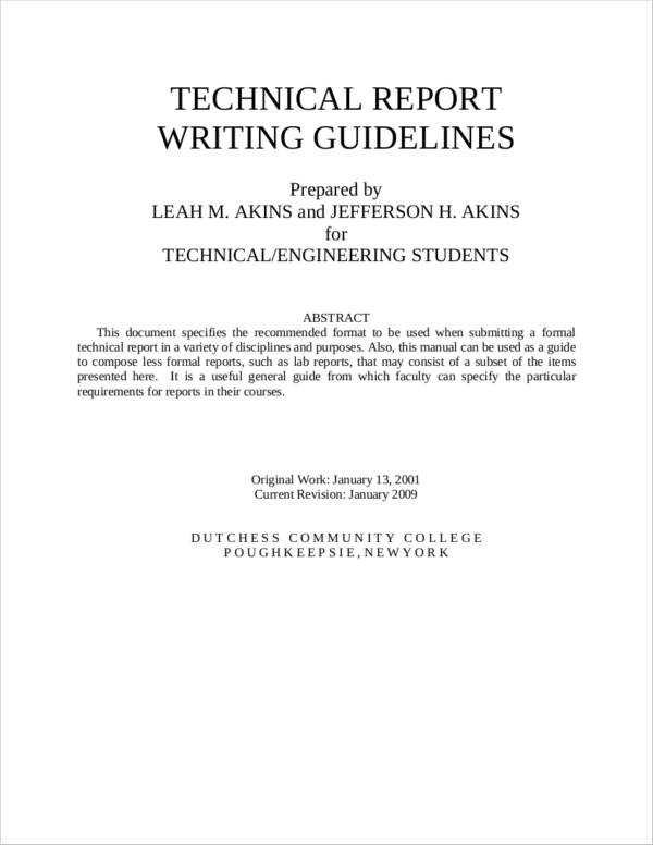 technical report writing guidelines