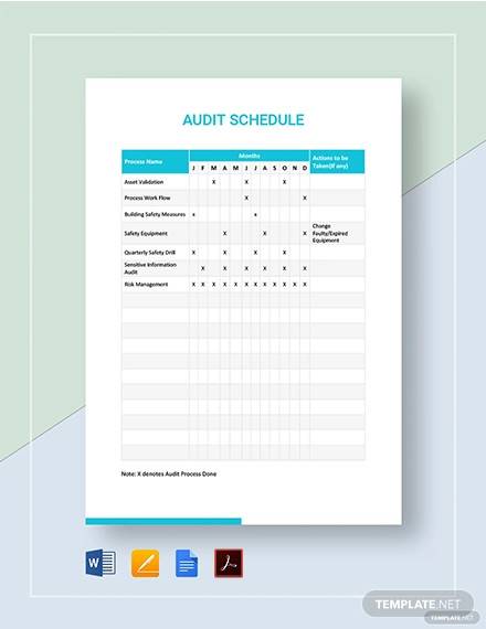 audit schedule template
