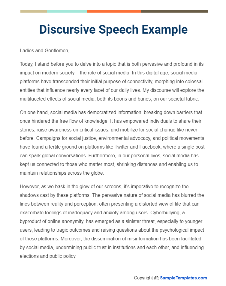 discursive speech example