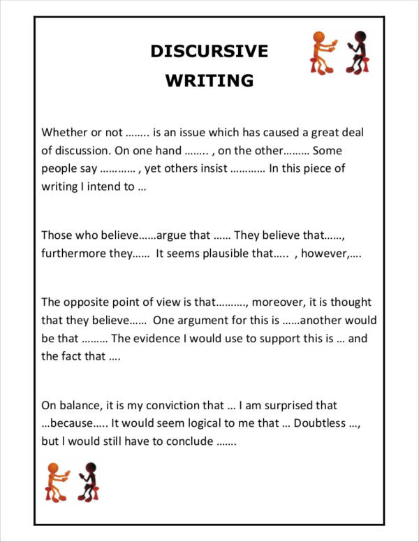 discursive writing simple template