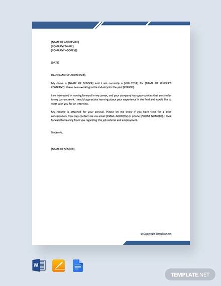 free self introduction letter for job