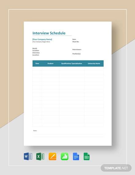 interview schedule template