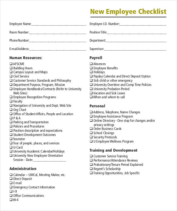 Onboarding Checklist Template Excel PDF Template