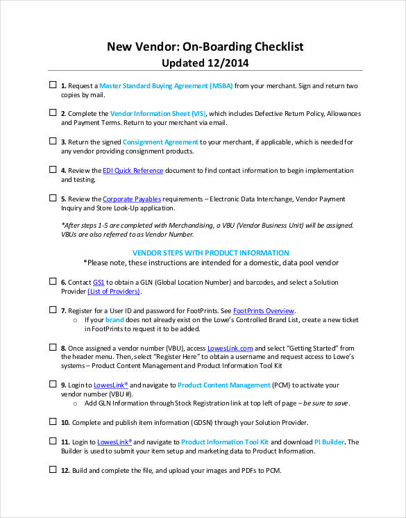 new vendor onboarding checklist in pdf