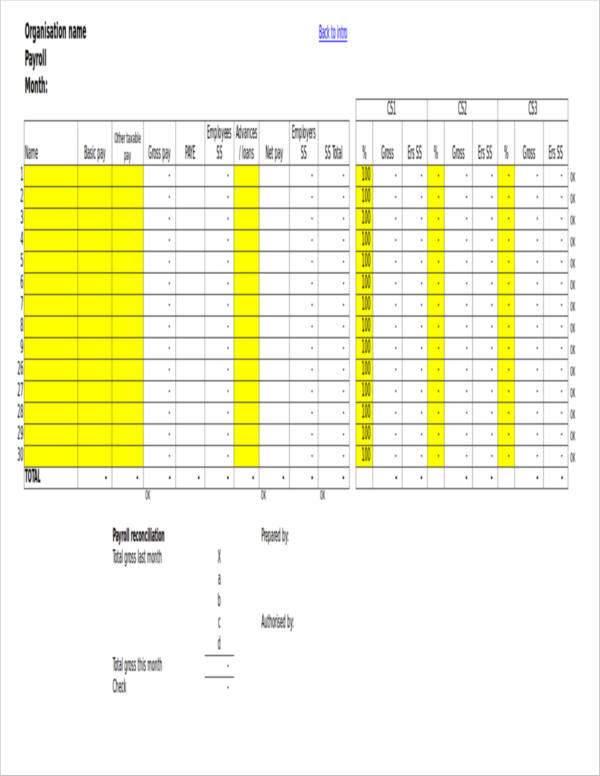 payroll spreadsheet in excel