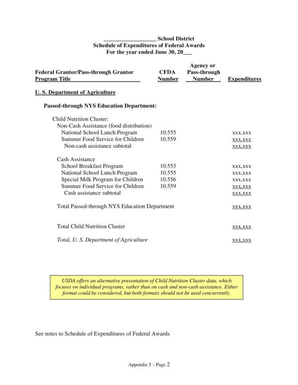 sample single audit schedule