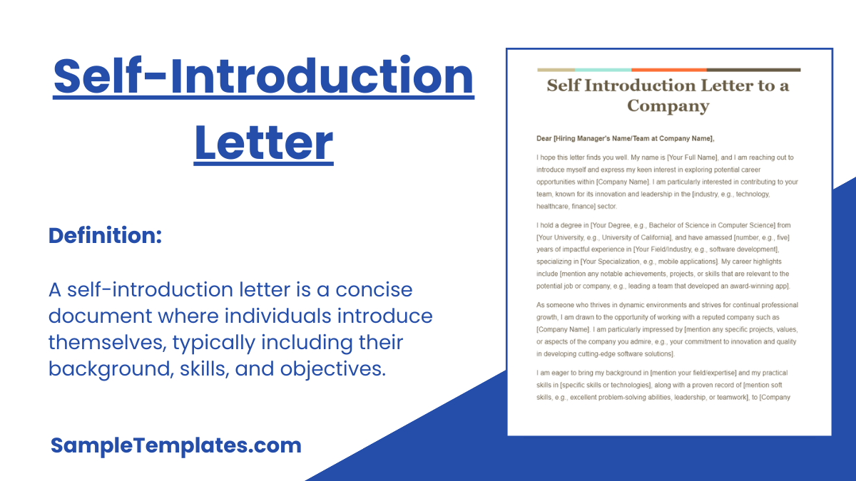 Self Introduction Letter
