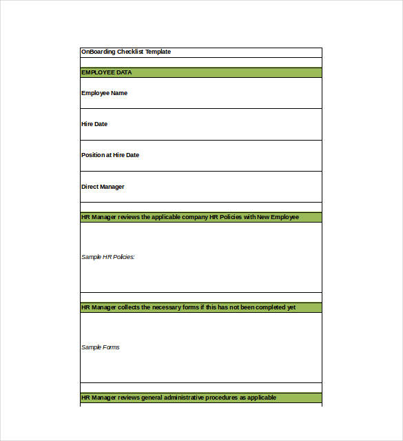 simple onboarding checklist template