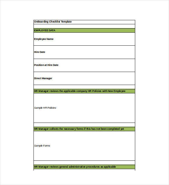 FREE 19  Onboarding Checklist Samples in PDF MS Word Excel Google