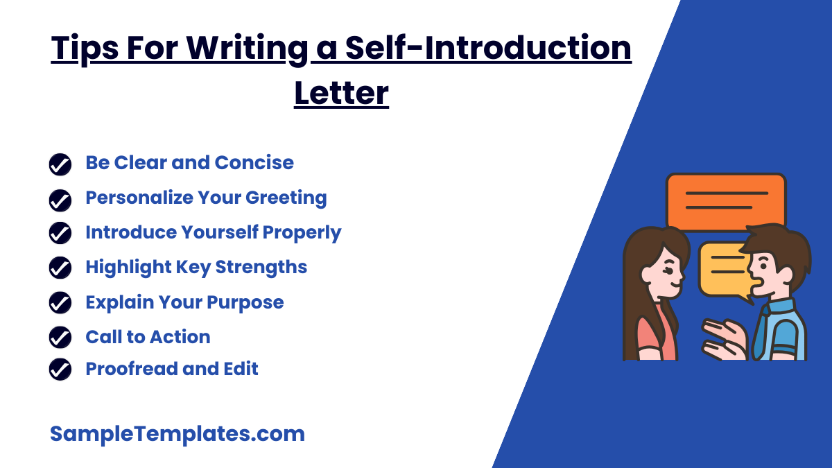 tips for writing a self introduction letter