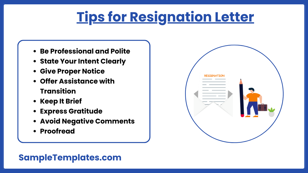 tips for resignation letter