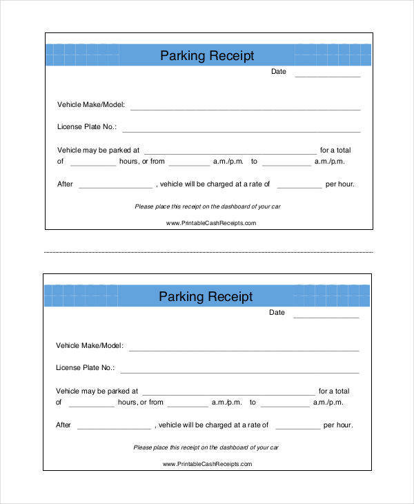 FREE 6 Parking Receipt Samples In PDF MS Word