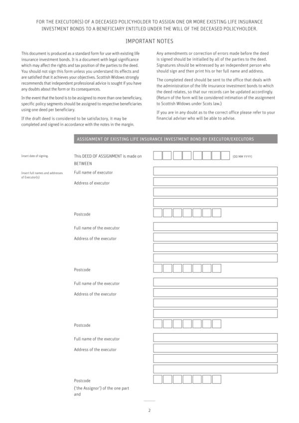 deed of assignement executors to beneficiary 2