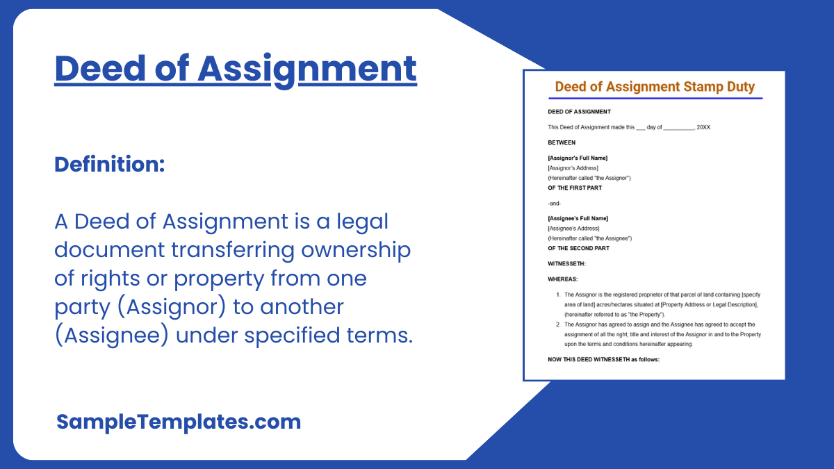 Deed of Assignment