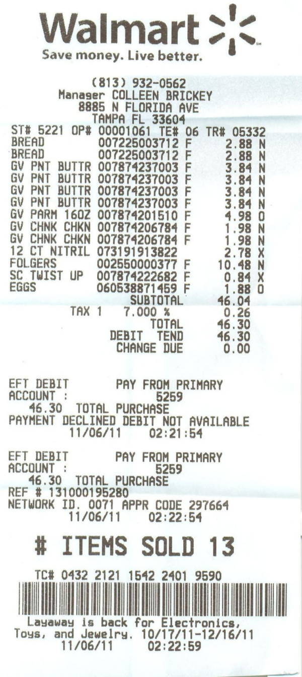 detailed grocery payment receipt samples