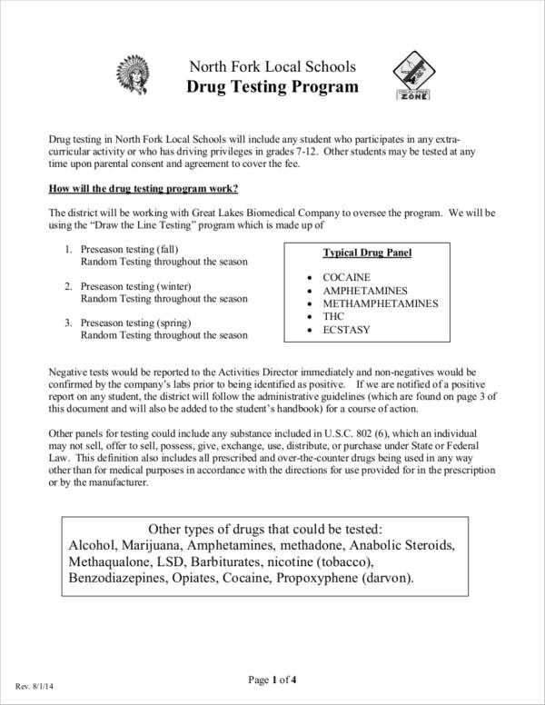 drug testing program consent agreement
