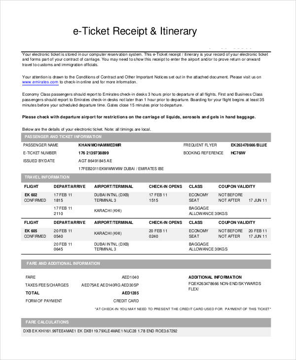 e store receipt template