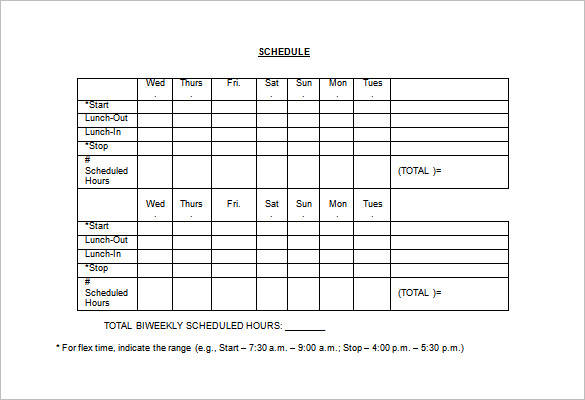 editable alternate employee work schedule template