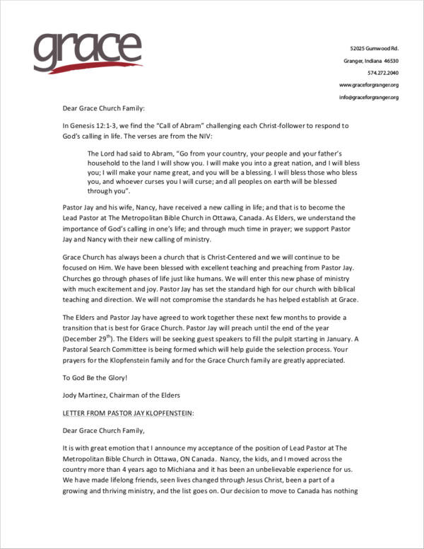 FREE 10+ Church Resignation Letter Samples and Templates in PDF