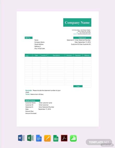 free sample statement template