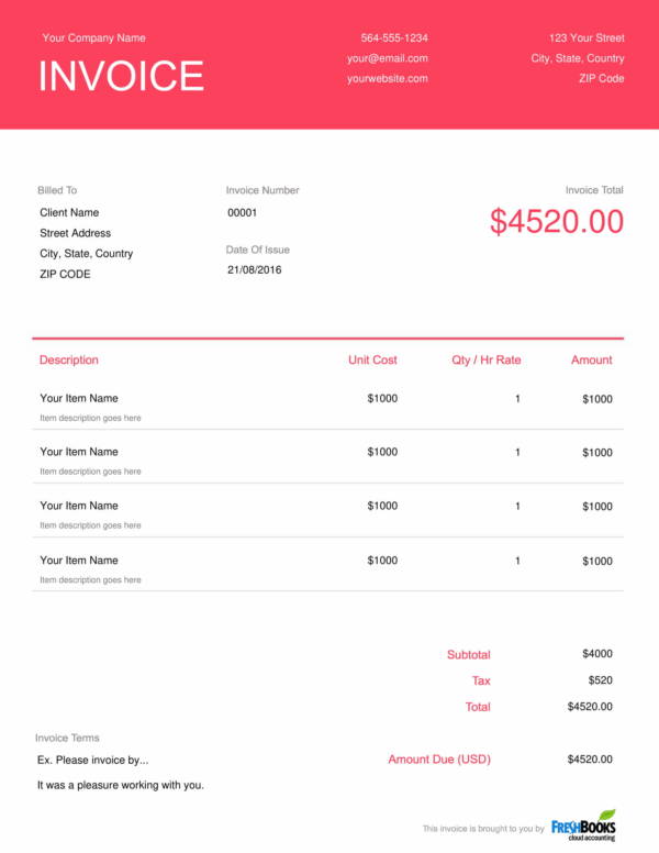 general jewelry invoice template