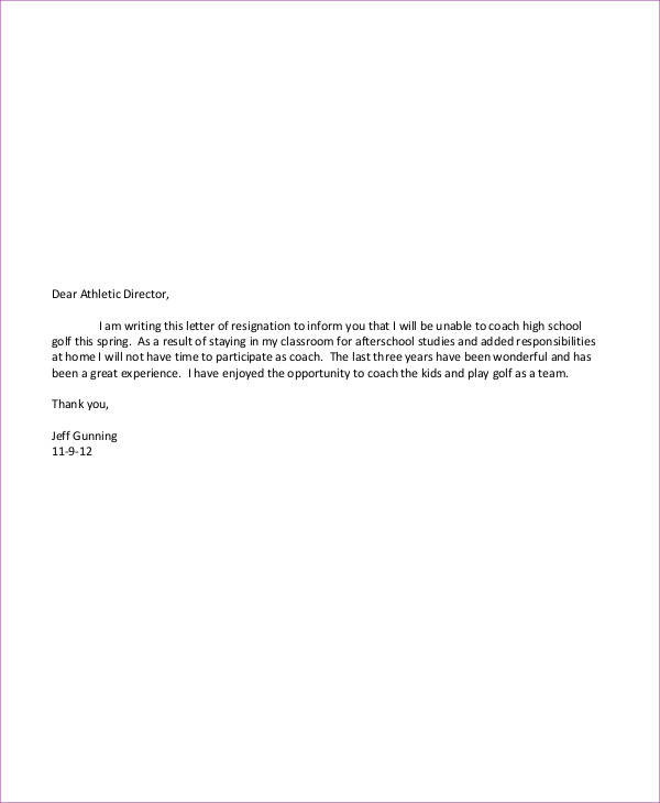 FREE 14+ School Resignation Letter Samples & Templates in