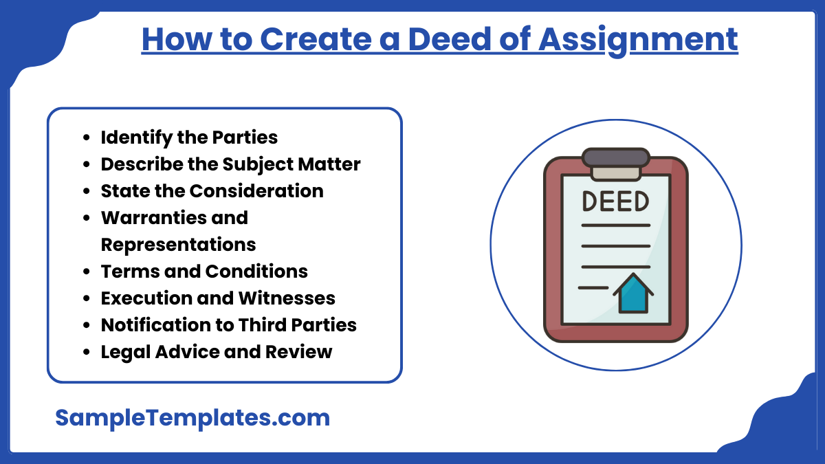 how to create a deed of assignment