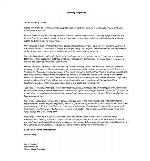 11 Hospital Resignation Letter Samples And Templates Pdf Word