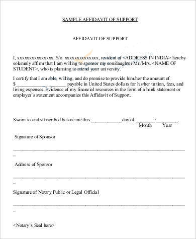 sample affidavit of support letter1