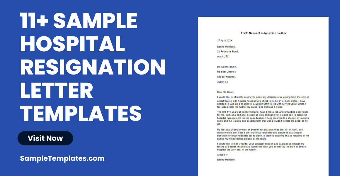 sample hospital resignation letter templates