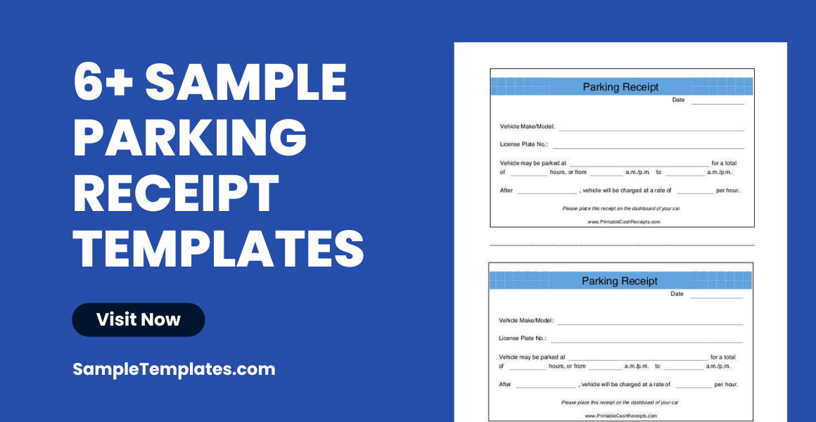 sample parking receipt templates