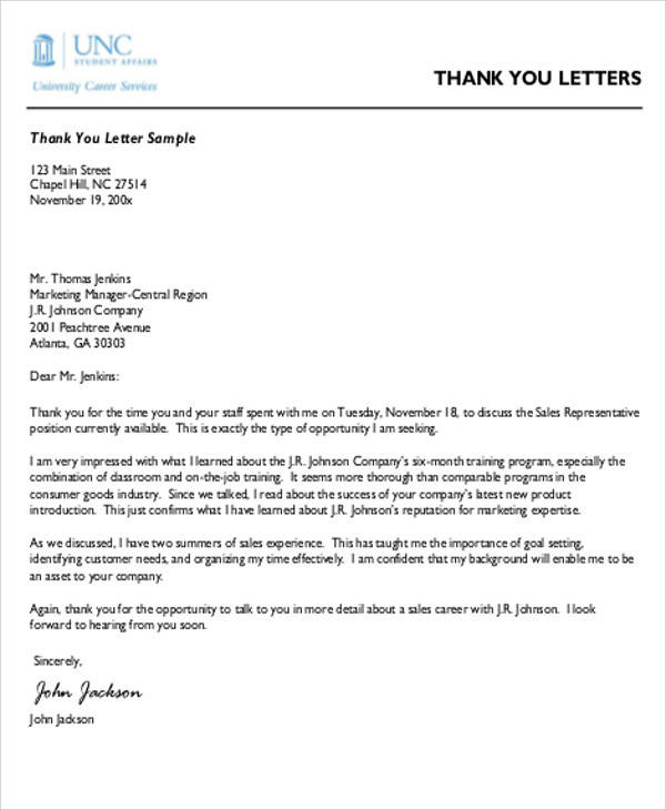 sample thank you letter for business recommendation