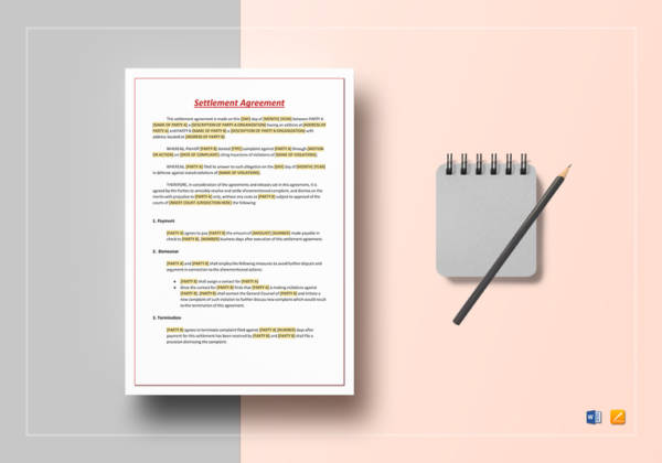 settlement agreement template