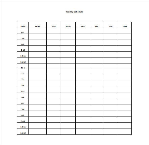 simple weekly schedule template in word