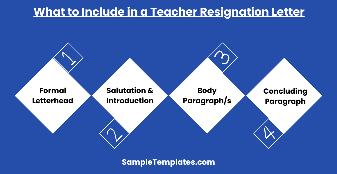 what to include in a teacher resignation letter