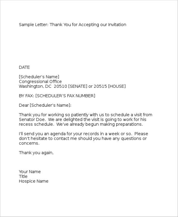 Thank You Letter For Invitation 6