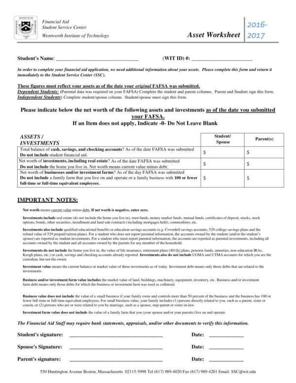 FREE 23 Asset Worksheet Templates In PDF Excel