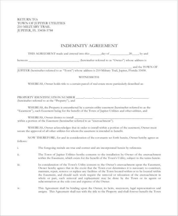 Printable Indemnity Agreement Forms And Templates Fillable Samples My Xxx Hot Girl 6497