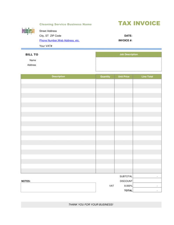 FREE 13 Cleaning Service Invoice Templates In PDF MS Word