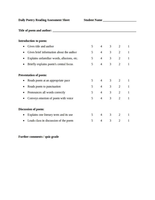 FREE 18+ Grading Worksheet Templates in PDF | MS Word | Excel