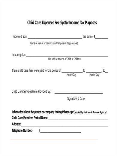 FREE 11 Daycare Receipt Samples And Templates In PDF MS Word