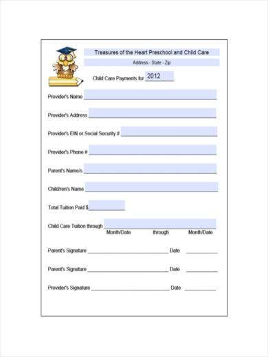 Free 11 Daycare Receipt Samples And Templates In Pdf Ms Word