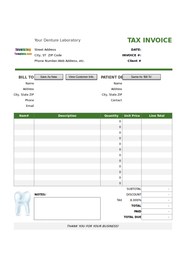 Dental Website Template   Dental Clinic Receipt Template 