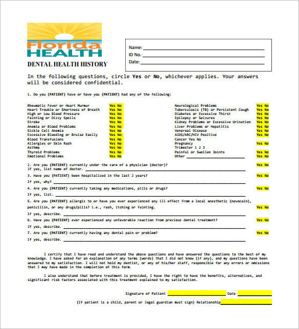 dental registration receipt format