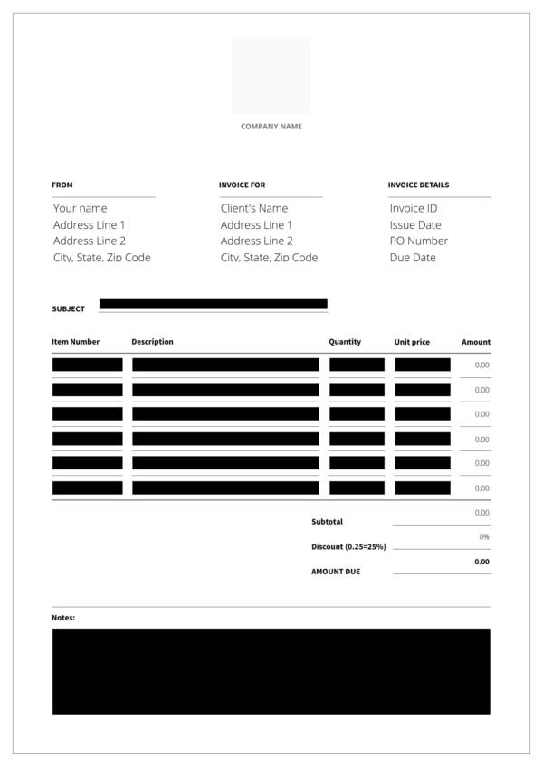 cleaning invoice template word