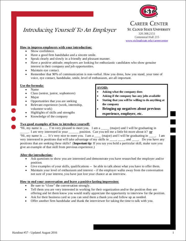 employment introduction letter to employer template