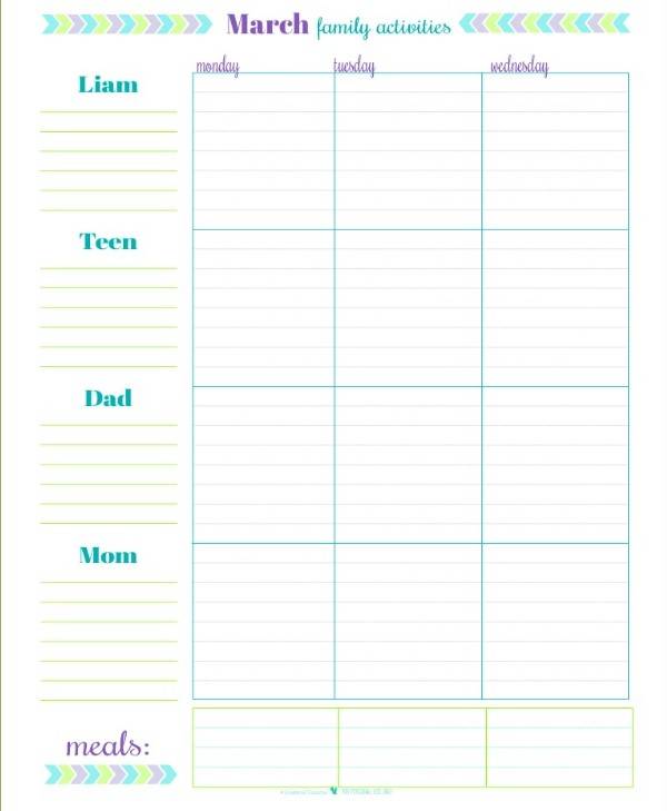 FREE 11 Family Schedule Samples And Templates In PDF MS Word