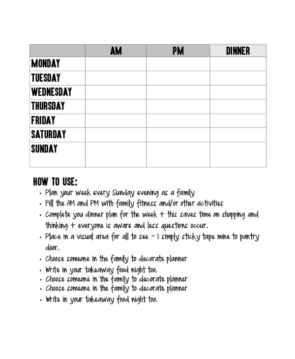 family schedule planner